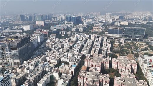 Aerial video of Hyderabad’s Cyber Towers dominates the skyline—an architectural symbol of HITEC City’s growth and India’s booming IT landscape.
