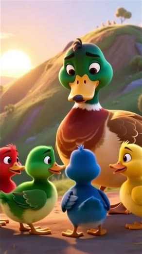 🌈 Adorable Rainbow Ducklings & Mama Duck: A Burst of Joy! | Cute Animated Family Fun