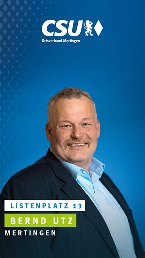 Daniel Petrasch on Instagram: "🎤 Bernd Utz – Listenplatz 13 bei der Nominierungsveranstaltung der CSU Mertingen. Seit seiner Geburt ist er in Mertingen zuhause. Als Betreiber eines Milchviehbetriebs ist er eng mit Natur und Umwelt verbunden. Deshalb liegt ihm die Entwicklung der Gemeinde besonders am Herzen – als Umgebung, in der sich Menschen wohlfühlen und die auch für Tiere ein guter Lebensraum ist. Ehrenamtlich engagiert er sich unter anderem in der Jagdgenossenschaft, als Feldgeschworener 