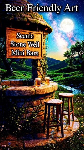 Beer Friendly Art: Scenic Stone Well Mini Bars [Countryside] [AI Art Short]