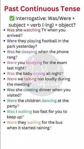Past Continuous Tense | 10 Interrogative Sentences for Easy Learning! 📝🚀