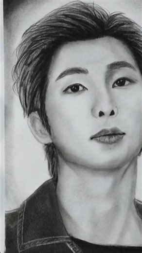 Drawing RM In 1Min Vs 1Hour #kimnamjoon #bts #shorts #drawing