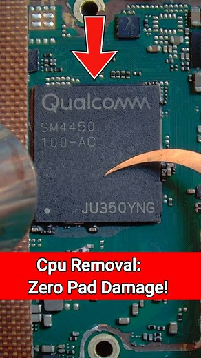 Cpu Removal: Zero Pad Damage #mobilerepair #electronics #icreballing #Cpureballing | Ideal Institute Aligarh