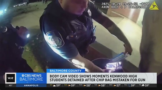 Body cam shows Baltimore County officers stunned after gun scare was just a bag of chips