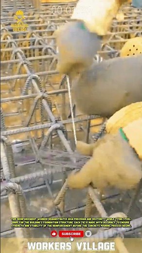 Professional Workers Installing and Reinforcing a Building's Floor Slab Formwork System #workers