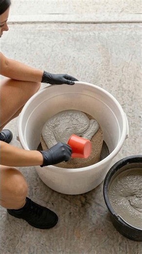 DIY Modern Concrete Planter Using A Bucket! 🪴