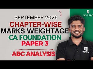 Marks Weightage | Quantitative Aptitude CA Foundation September 2026 | ABC Analysis | Nithin