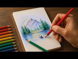 Create your dream landscape in 30 minutes – colored pencil tutorial for complete beginners