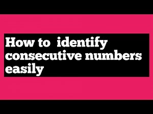 What is the meaning of consecutive numbers