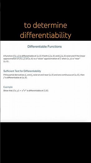 Test for Differentiability in 3D Functions - Example