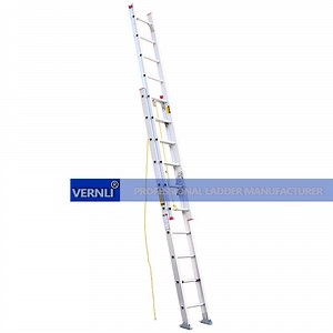 [Hot Item] Aluminum Double Sliding Telescopic Folding Extension Ladder with V-Rung and Cable Hook.