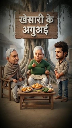 Funny: 🤣 खेसारी का अगुआई lalu & nitish khesari#ai Video 🔥