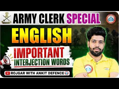Army Clerk English Classes | Interjection Words Questions | English For Army Clerk By Anuj Sir