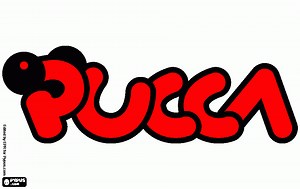 logo de pucca para colorear,  logo de pucca para imprimir