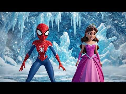 ❄️エルサが海を凍らせる！🌊スパイダーガールとプリンセスが世界を救う！🕷️👑✨