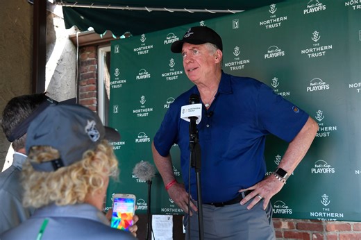 Happy Gilmore's Shooter McGavin reacts as Streamer Jack Doherty receives lifetime PGA Tour ban