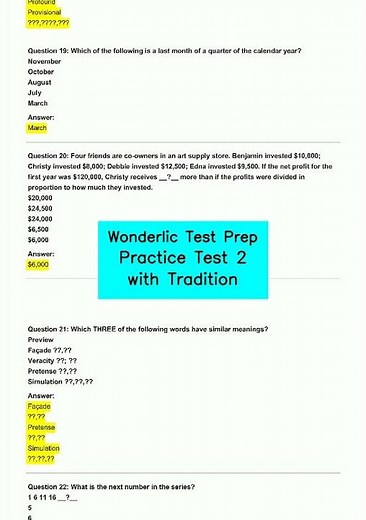 Wonderlic Test Prep Practice Test 2 with Tradition video