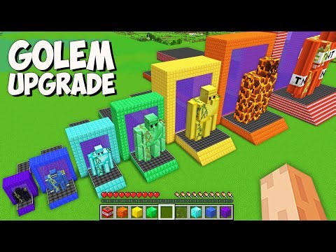 Which GOLEM is BETTER PORTAL vs LAVA vs WATER vs TNT! PORTAL for UPGRAGE GOLEM in Minecraft!