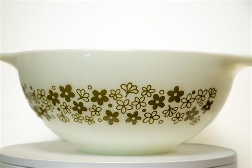 Vintage Spring Blossom Green I (green on White) 443 Pyrex Corning Bowl - Etsy