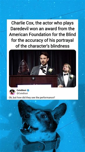 Charlie Cox, the actor who plays Daredevil won an award from the American Foundation for the Blind