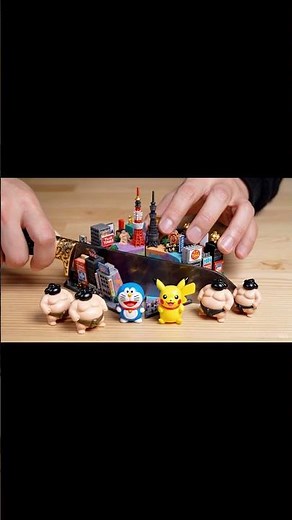 Cutting Open Tokyo!? Pikachu & Doraemon Inside!