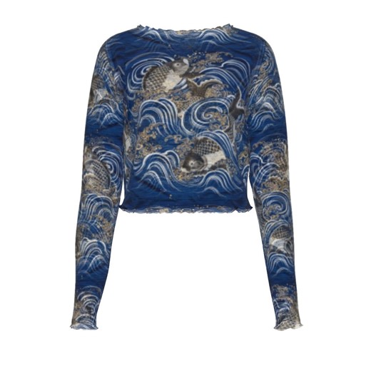 Koi Women's Mesh Crop Top Long Sleeves - Etsy