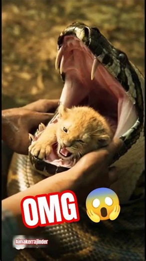 rescue the tiger baby from python 🐅 🐍