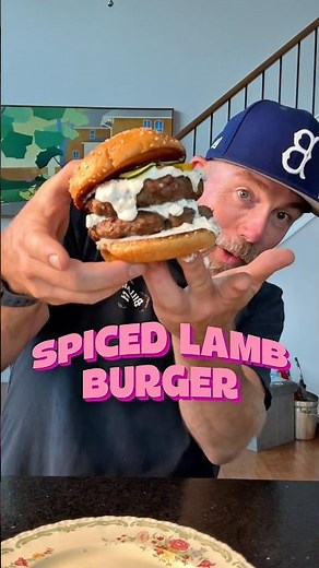 Spiced Lamb Burger with Creamy Feta Sauce 🍔🔥 | Easy Mediterranean Recipe