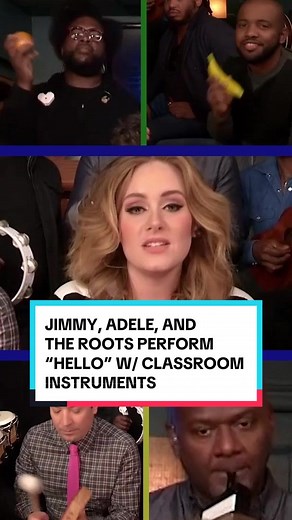 Jimmy, Adele, and @The Roots perform “Hello” with Classroom Instruments! #FallonFlashback #TonightShow #Adele #JimmyFallon