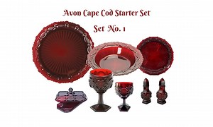 Avon Cape Cod Ruby Glass Dinnerware Set: 23-piece Place Setting - Etsy
