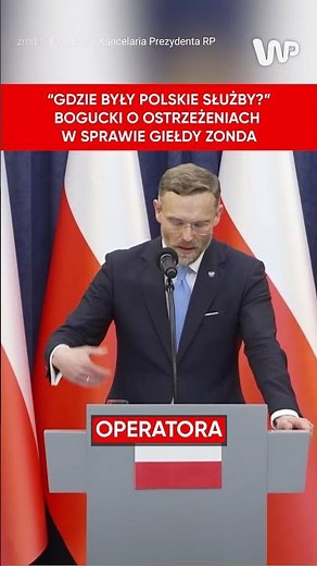 "Where were the Polish services?" Bogucki on warnings about the Zonda stock exchange