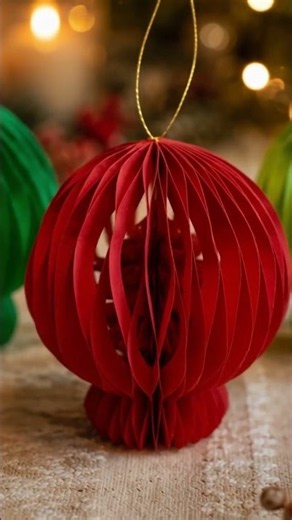 Beautiful Paper Christmas Ornaments 🎄 DIY Baubles #shorts #christmascraft #christmasdecor