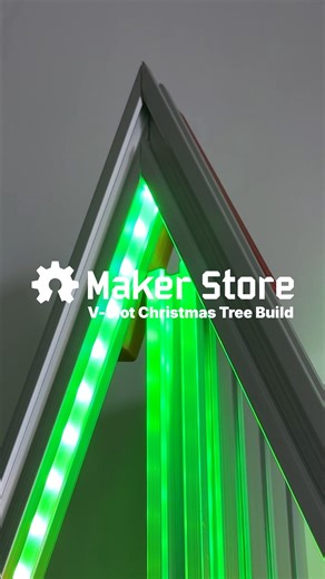 Maker Store | CNC, Hardware & 3D Printers on Instagram: "Part 3: V-slot Assembly Bringing the frame together to form the Christmas tree structure. Part 3 of 6 — we're getting closer to the final result. V-Slot framing used in this project — link in our bio. #MakerStore #MakerStoreAU #MakerStoreOfficial #MakerStoreUSA #MakerStoreUK #maker #CustomProject #VSlot #LEDProject #WLED #MakersGonnaMake #DIYLights #MakersAU #MadeWithMakerStore"