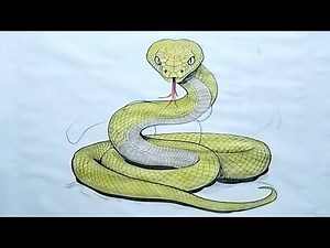 "Realistic Cobra Snake Drawing & Painting 🐍 | Step by Step Art Tutorial"