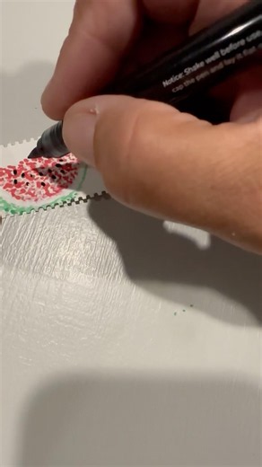 365 Creativity Challenge Day 136, Pointillism Watermelon with JUSART Markers