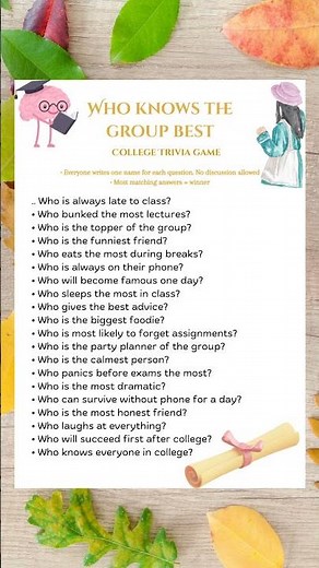Who Knows The Group Best | Fun Trivia Games For College Get Together Party | #college #groupgames