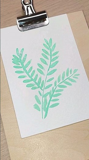 Paint a Leaf Stem with Pastel Mint Color: Watercolor Tutorial 🌿🎨 #WatercolorArt #ArtTips #MintGreen