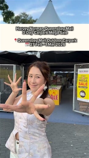 🚨 3 DAYS ONLY! 🚨 Harvey Norman’s Queensbay Mall Carpark Mega Sale is happening at Queensbay Mall Outdoor Car Park from 27 Feb – 1 Mar! 🎉 From home appliances to gadgets, furniture, bedding, and laptops & smartphones, there’s something for everyone! 💡🛋️💻 ✅ Up to 60 months installment with 0% interest ✅ Incredible deals on: • Washer, Fridge, TV, Oven, Microwave • Air Fryer, Fan, Vacuum, Hair Dryer • Laptop, Smartphone, Speaker • Dining Sets, Sofas, Chairs • Beds, Mattresses, Pillows ✨ Drop b
