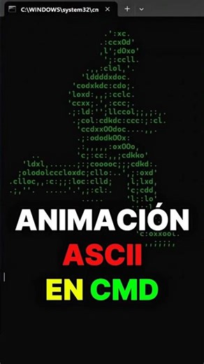 TRUCO HACK: ANIMACIÓN ASCII EN CMD #trucos #windows #soluciones #tutorial #cmd