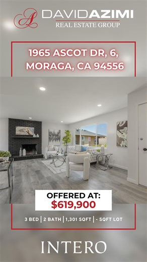 FOR SALE - Just Listed! 📍 1965 Ascot Dr, 6, Moraga, CA 94556 Offered at: $619,900 🏡 Property Details: https://bit.ly/1965AscotDr6 📚 Destination Blog: https://www.davidazimigroup.com/moraga-tranquil-haven 🎓 Moraga Schools: https://www.davidazimigroup.com/moraga-schools-stability 📈 Moraga Market Health: https://davidazimi.interorev.com/areas/Moraga/CA 🗺️ Explore Moraga: https://www.davidazimigroup.com/cities/moraga INTERO Real Estate | It takes: Discipline, Routine, Education, Action, Mental