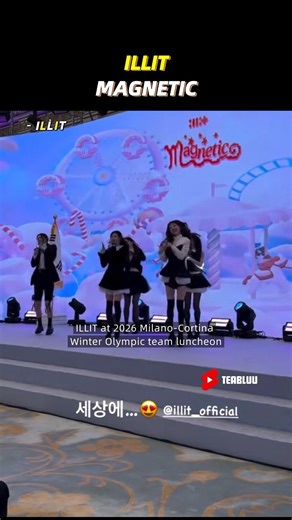 ILLIT MAGNETIC at 2026 Milano-Cortina Winter Olympic team luncheon #illit #wonhee #moka #minju #fyp