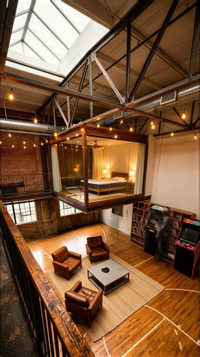 Insane Industrial Loft Renovation with Basketball Court Floor! #loft #renovation #basketball
