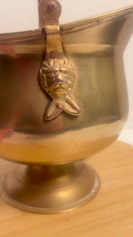 Antique Brass Scuttle Bucket W/lion Heads | Victorian Style Brass Planter | English Cottage Decor | Eclectic Home Decor | Vintage Fireplace - Etsy