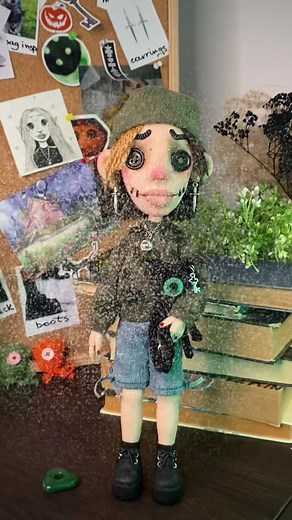 Handmade Coraline Doll Mini Me | Custom Clay Doll