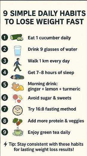 9 Daily Habits to Lose Weight Fast 🔥 | Simple & Natural Tips