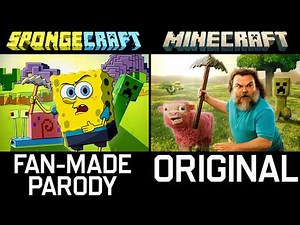 MINECRAFT MOVIE and SPONGEBOB Parody Side-By-Side Comparison