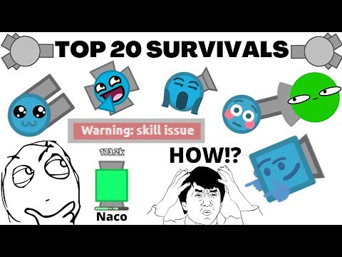 BEST 20 SURVIVALS IN DIEP.IO