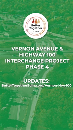 City of Edina, MN on Instagram: "🚧 EDINA CONSTRUCTION UPDATE 🚧 The new bridge over Highway 100 and its ramps are expected to reopen around mid-November, restoring access for drivers entering and exiting Highway 100 at Vernon Avenue and West 50th Street. Intersection improvements in the Grandview District are also wrapping up this fall. 🏗️ Construction Continues: Work on the second Vernon Avenue bridge over the Canadian Pacific Kansas City railroad will continue into 2026 as part of a new Stag