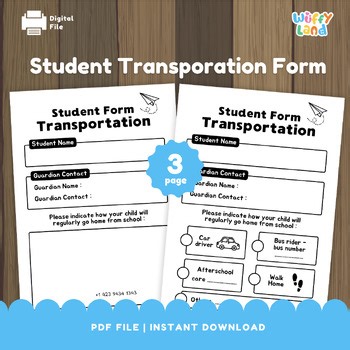 After School Transportation Form for Dismissal