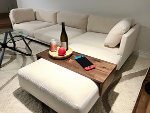 Modern Over Ottoman Tray Table Wooden Ottoman Coffee Table Top Overlay Sleek Sofa Tray for Drinks Snacks Minimalist Ottoman Cover Table - Etsy